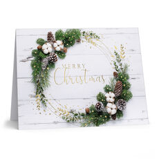 Country Wreath Folded Holiday Cards