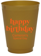Cute Happy Birthday Colored Shatterproof Cups