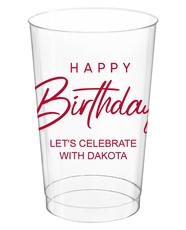 Happy Birthday Sophisticate Clear Plastic Cups