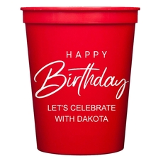 Happy Birthday Sophisticate Stadium Cups