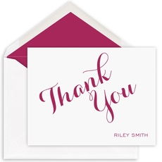 Sincerely Thank You Folded Note Cards - Raised Ink