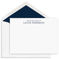 Stacked Serif Text Flat Note Cards - Raised Ink