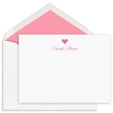 Heart Flat Note Cards - Raised Ink