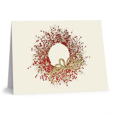 Scarlet Berry Wreath Folded Holiday Cards