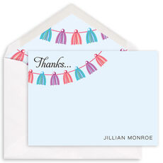 Tassel Banner Flat Thank You Note Cards