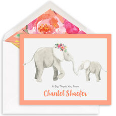Elephants Folded Note Cards