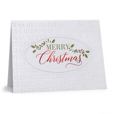 Traditional Merry Christmas Holly Folded Holiday Cards
