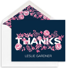Blush Tiny Blossoms Thank You Folded Note Cards