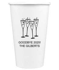 2025 New Years Glasses Paper Coffee Cups