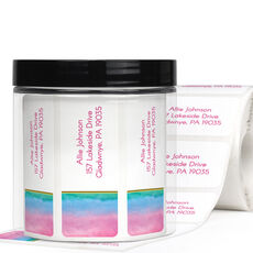 Pastel Watercolor Return Address Labels in a Jar