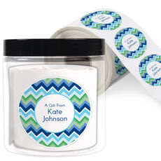Blue Chevron Gift Stickers in a Jar