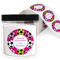 Girls Soccer Gift Stickers in a Jar