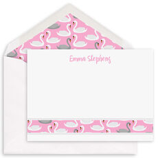 Swans Border Flat Note Cards