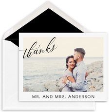 Script Thanks Folded Photo Note Cards