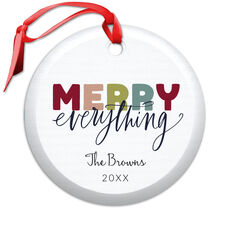 Merry Everything Beveled Glass Ornament