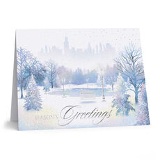 Winter City Skyline Folded Holiday Cards