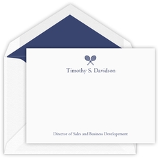 Tennis Rackets Flat Note Cards - Letterpress