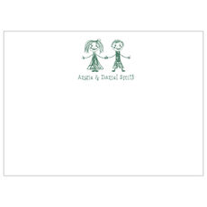 Custom Flat Note Cards with Your 1-Color Logo - Raised Ink