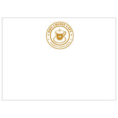 Custom Flat Note Cards with Your 1-Color Logo - Raised Ink