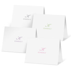 Elegant Script Initial Folded Note Card Collection