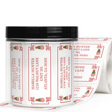 Holiday Topiary Rectangle Address Labels in a Jar