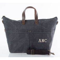 Personalized Waxed Canvas Traveler Tote