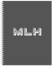 Shadow Initials Spiral Notebook