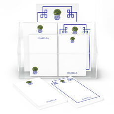 Blue Topiary Notepad Set (7 Pads)