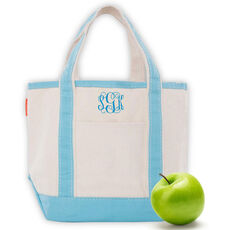 Personalized Baby Blue Trimmed Cutest Little Classic Tote