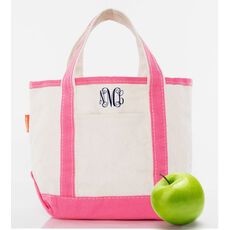 Personalized Coral Trimmed Cutest Little Classic Tote