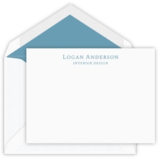 Stacked Serif Text Flat Note Cards - Letterpress