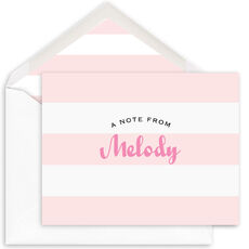 Pink Stripe Folded Note Cards
