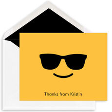 Yellow Cool Emoji Folded Note Cards