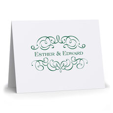 Ornate Scroll Folded Note Cards