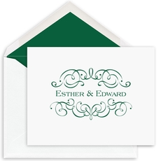 Ornate Scroll Folded Note Cards
