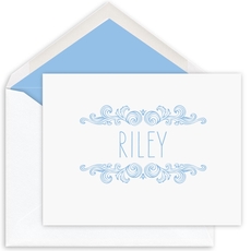 Woodcut Scroll Folded Note Cards - Raised Ink