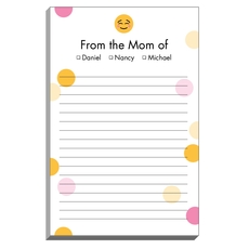 Blushing Emoji Dots Mommy Notepads