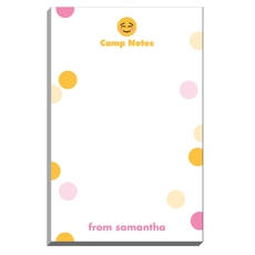 Blushing Emoji Dots Camp Notepad