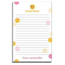Blushing Emoji Dots Camp Notepad