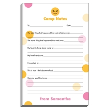 Blushing Emoji Dots Fill In Camp Notepads