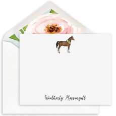 Horse with Rose Wreath Flat Note Cards