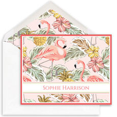 Flamingo Paradise Folded Note Cards