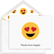Heart Eyes Emoji Folded Note Cards