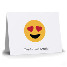 Heart Eyes Emoji Folded Note Cards