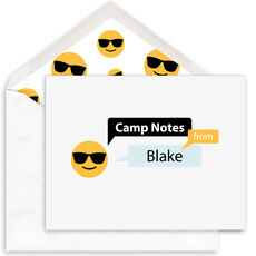 Sunglasses Emoji Speech Bubble Camp Folded Note Cards