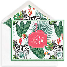 Flamingo and Zebra Folded Note Cards