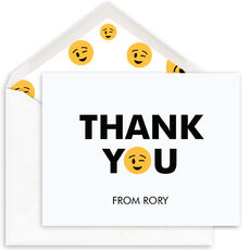 White Wink Thank You Folded Note Cards
