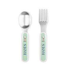 Tee Time Toddler Stainless Steel Fork and Spoon Set