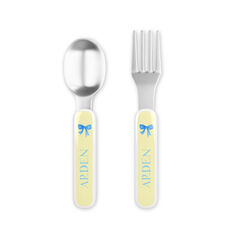 Blooms and Bows Toddler Stainless Steel Fork and Spoon Set