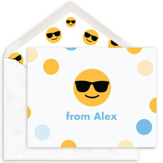 Sunglasses Emoji Dots Folded Note Cards